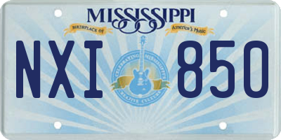 MS license plate NXI850