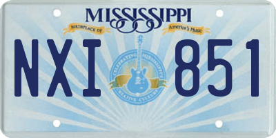 MS license plate NXI851