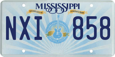 MS license plate NXI858