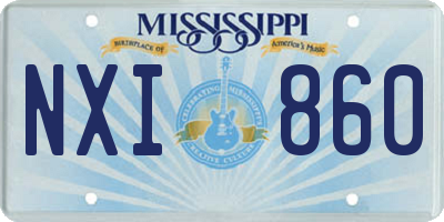 MS license plate NXI860