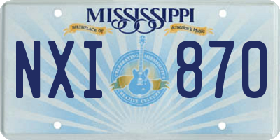 MS license plate NXI870