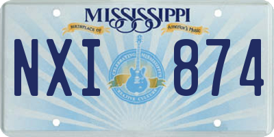 MS license plate NXI874