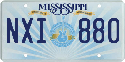MS license plate NXI880