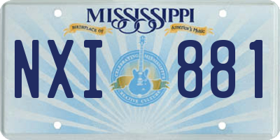 MS license plate NXI881