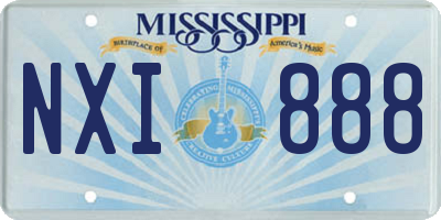 MS license plate NXI888