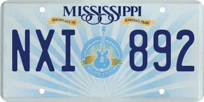 MS license plate NXI892