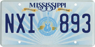 MS license plate NXI893