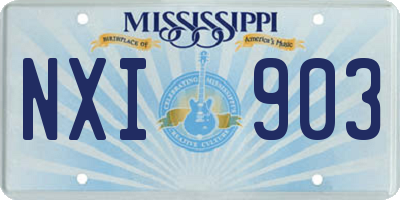 MS license plate NXI903
