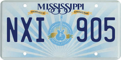 MS license plate NXI905