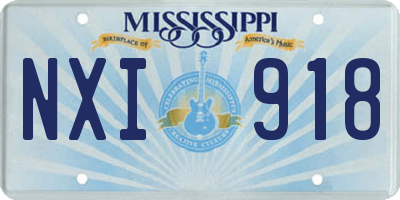 MS license plate NXI918