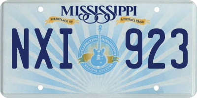 MS license plate NXI923