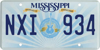MS license plate NXI934