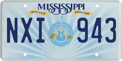 MS license plate NXI943