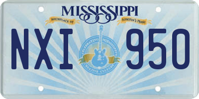 MS license plate NXI950