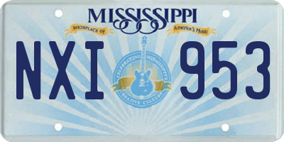 MS license plate NXI953