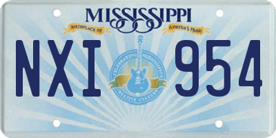 MS license plate NXI954
