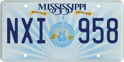 MS license plate NXI958