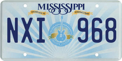 MS license plate NXI968