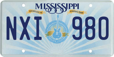 MS license plate NXI980