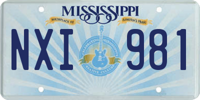 MS license plate NXI981