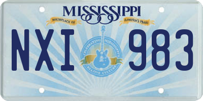 MS license plate NXI983