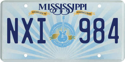 MS license plate NXI984