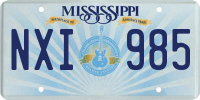 MS license plate NXI985