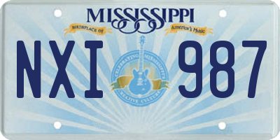 MS license plate NXI987