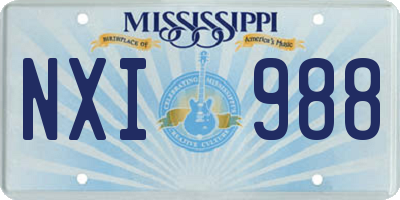MS license plate NXI988