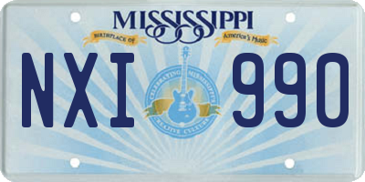 MS license plate NXI990