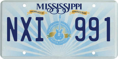 MS license plate NXI991