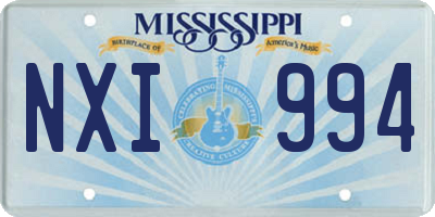 MS license plate NXI994