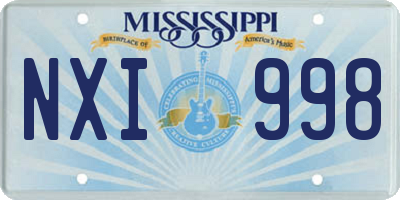 MS license plate NXI998