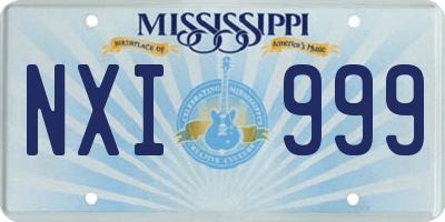 MS license plate NXI999