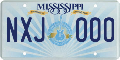 MS license plate NXJ000