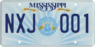 MS license plate NXJ001