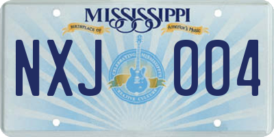 MS license plate NXJ004