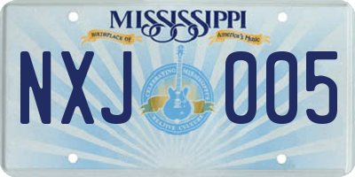 MS license plate NXJ005