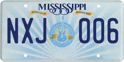 MS license plate NXJ006