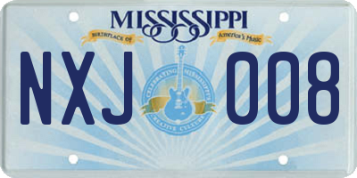MS license plate NXJ008