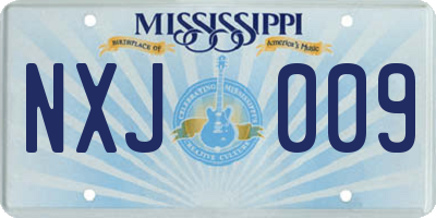 MS license plate NXJ009