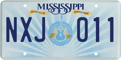 MS license plate NXJ011