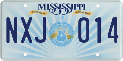 MS license plate NXJ014