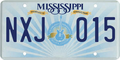 MS license plate NXJ015