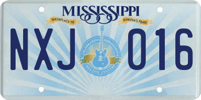 MS license plate NXJ016