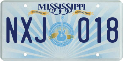 MS license plate NXJ018