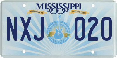 MS license plate NXJ020