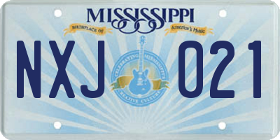 MS license plate NXJ021