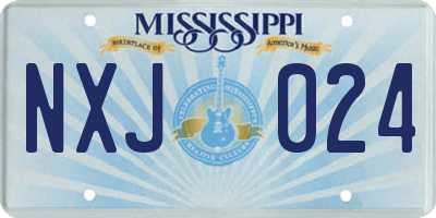 MS license plate NXJ024