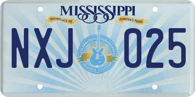 MS license plate NXJ025